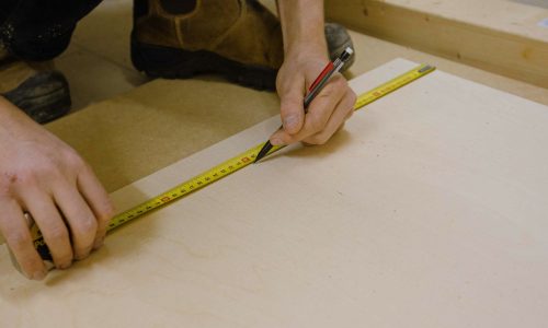 Person marking measurements for Carpentry